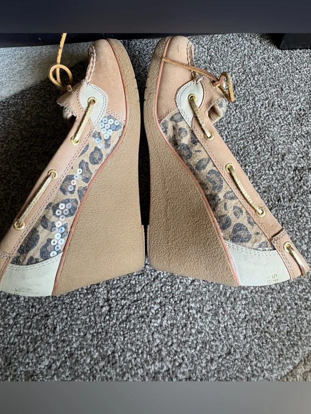 SPERRY Topsider Goldfish Heel Boat Shoe Wedge - 9